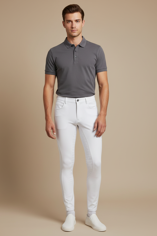 Pantalon Equitation Dressage - Blanc Polyester
