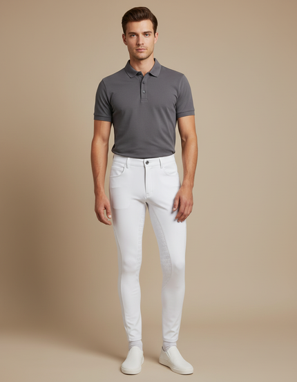 Pantalon Equitation Dressage - Blanc Polyester