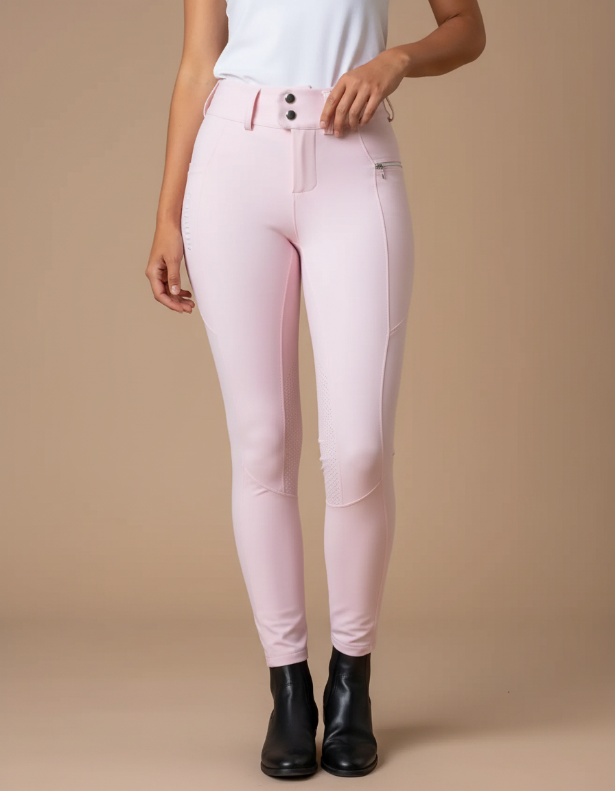 Pantalon Équitation Rose Femme Adulte Silicone Ajusté - Polyester