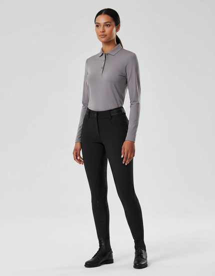 Pantalon Équitation Noir Femme Confortable Silicone Grip - Polyester