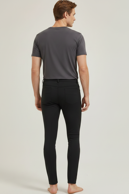 Pantalon Equitation Fond Silicone - Noir Polyester - vue 2