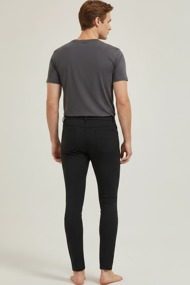 Pantalon Equitation Fond Silicone - Noir Polyester - vue 2
