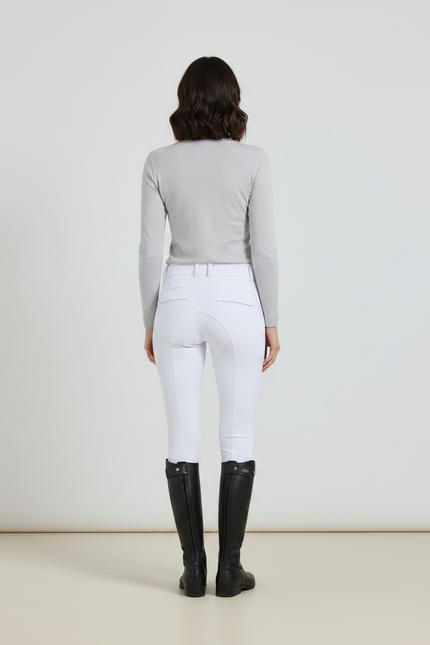 Pantalon Équitation Blanc Femme Silicone Ajusté Confortable Stretch - Polyester - vue 2