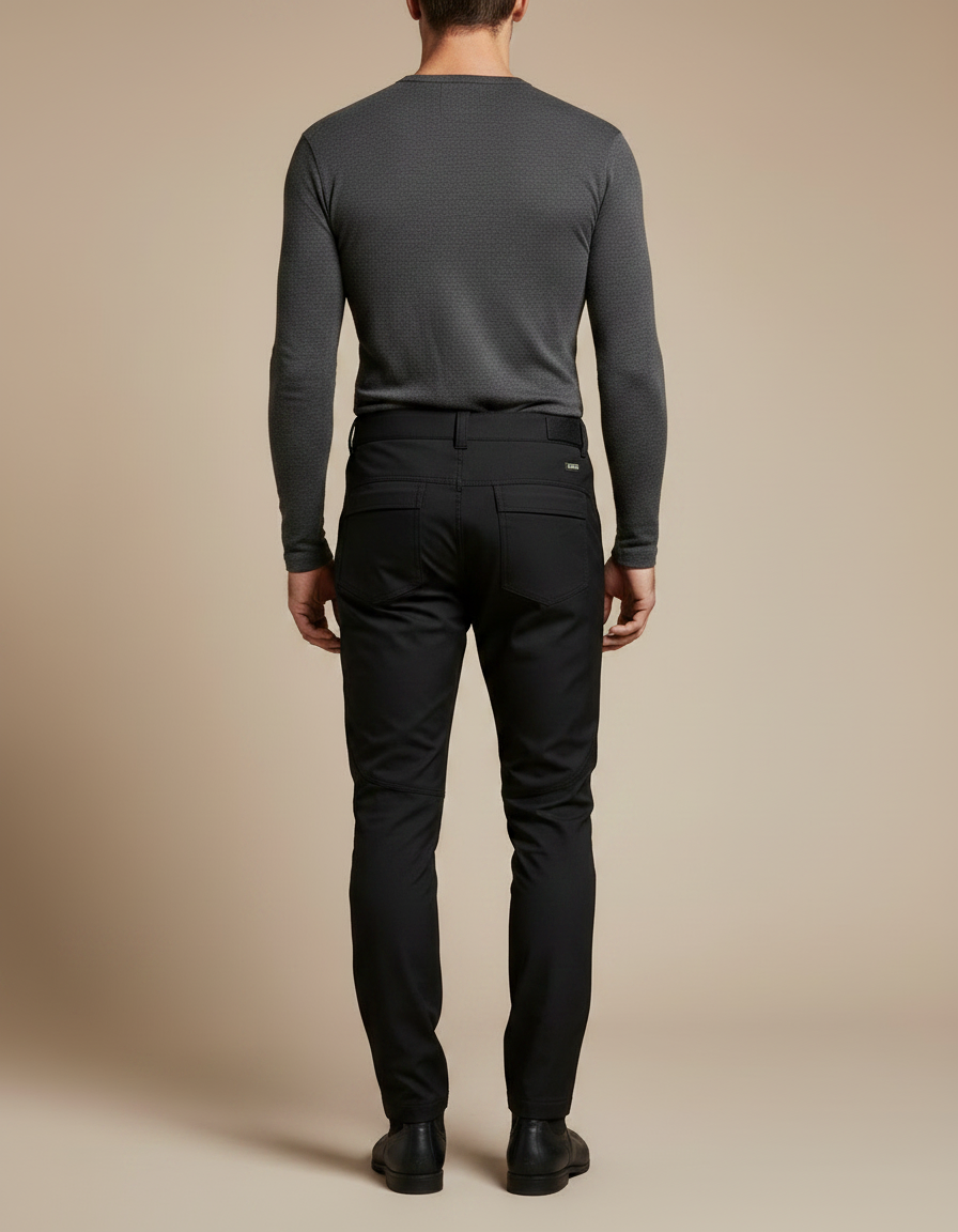 Pantalon Équitation Noir Homme Respirant Anti-Chute Ajusté - Polyester - vue 2