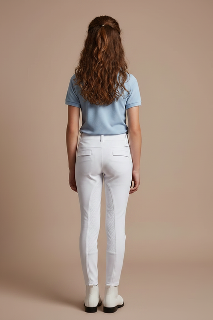 Pantalon Équitation Blanc Enfant Ajusté Silicone Élégant - Polyester - vue 2