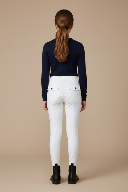 Pantalon Équitation Blanc Enfant Silicone Ajusté Simple - Polyester - vue 2