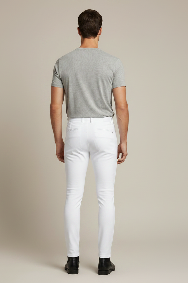 Pantalon Équitation Blanc Silicone Stretch Homme Ajusté - Polyester - vue 2