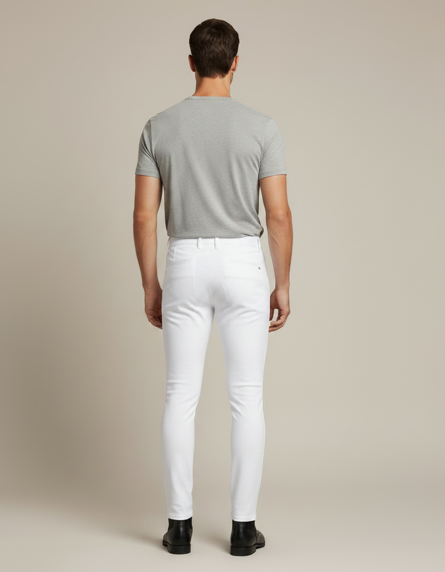 Pantalon Équitation Blanc Silicone Stretch Homme Ajusté - Polyester - vue 2