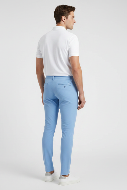 Pantalon Équitation Bleu Ciel Silicone Stretch Ajusté Homme - Polyester - vue 2