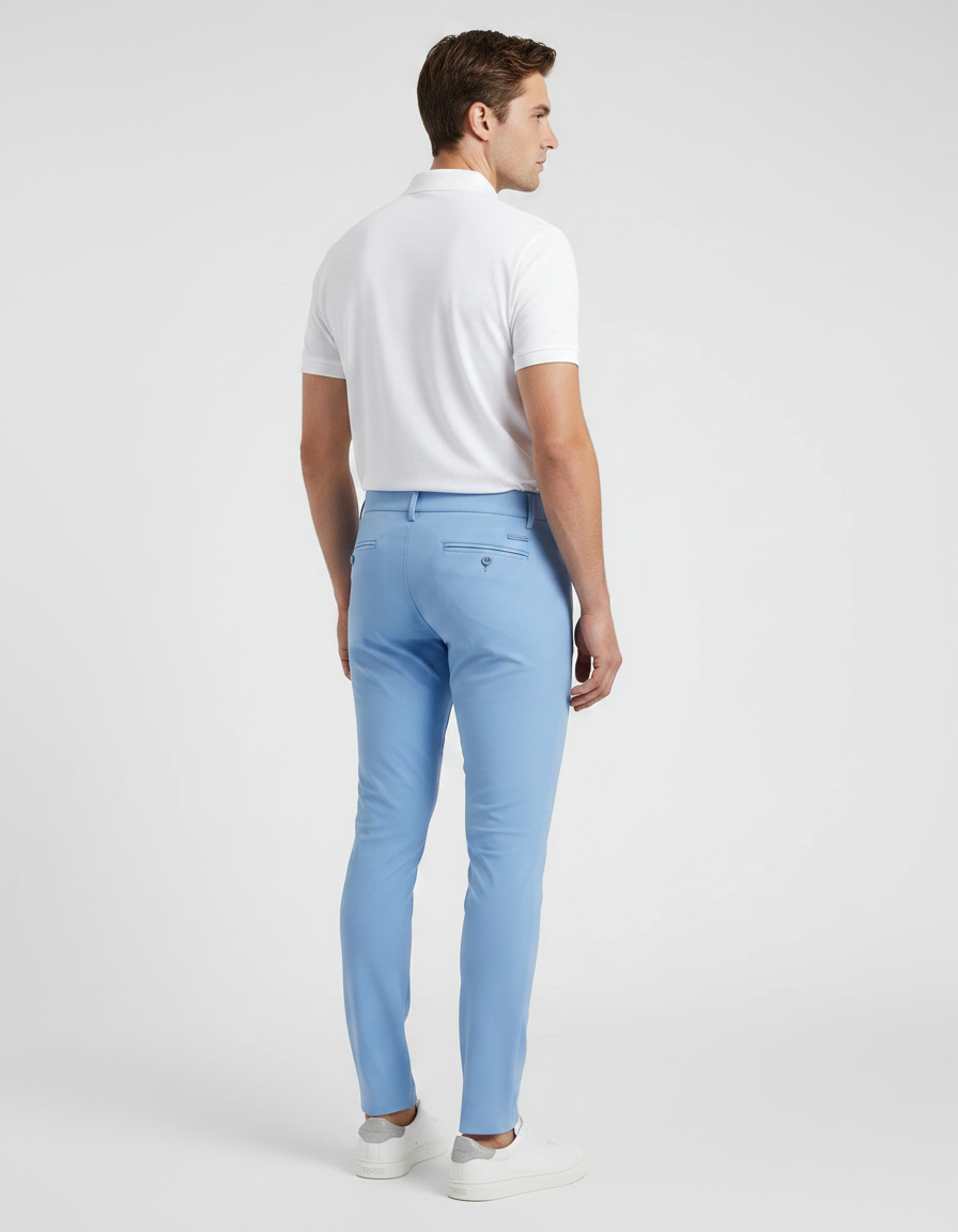 Pantalon Équitation Bleu Ciel Silicone Stretch Ajusté Homme - Polyester - vue 2