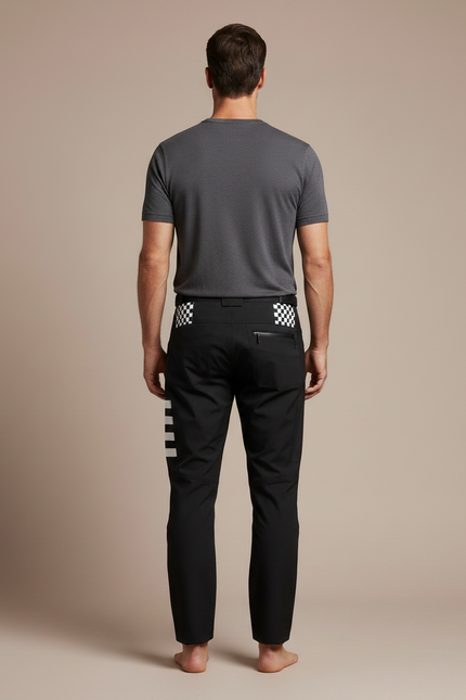 Pantalon Équitation Noir Homme Sportif Rayures Blanches - Polyester - vue 2