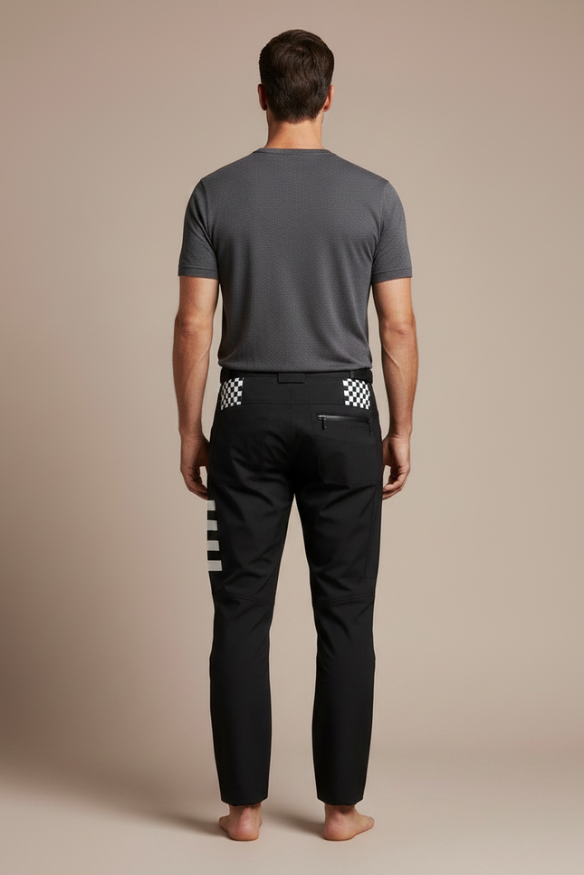 Pantalon Équitation Noir Homme Sportif Rayures Blanches - Polyester - vue 2