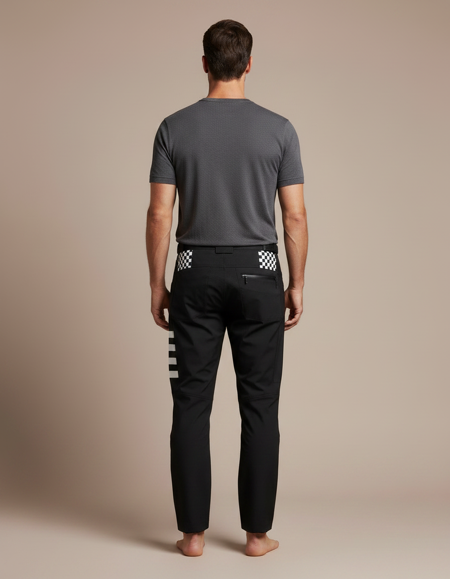 Pantalon Équitation Noir Homme Sportif Rayures Blanches - Polyester - vue 2