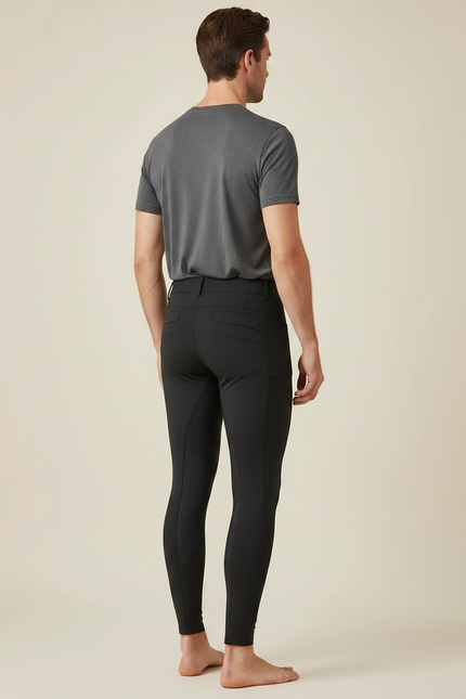 Pantalon Équitation Noir Adhérent Stretch Homme - Polyester - vue 2