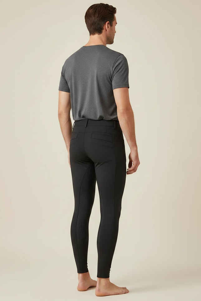 Pantalon Équitation Noir Adhérent Stretch Homme - Polyester - vue 2