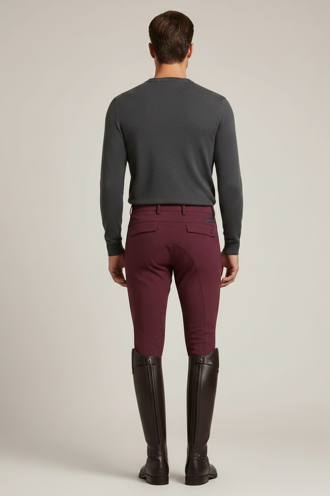 Pantalon Equitation Prune - Bordeaux Polyester - vue 2