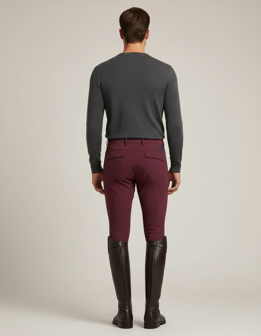 Pantalon Equitation Prune - Bordeaux Polyester - vue 2