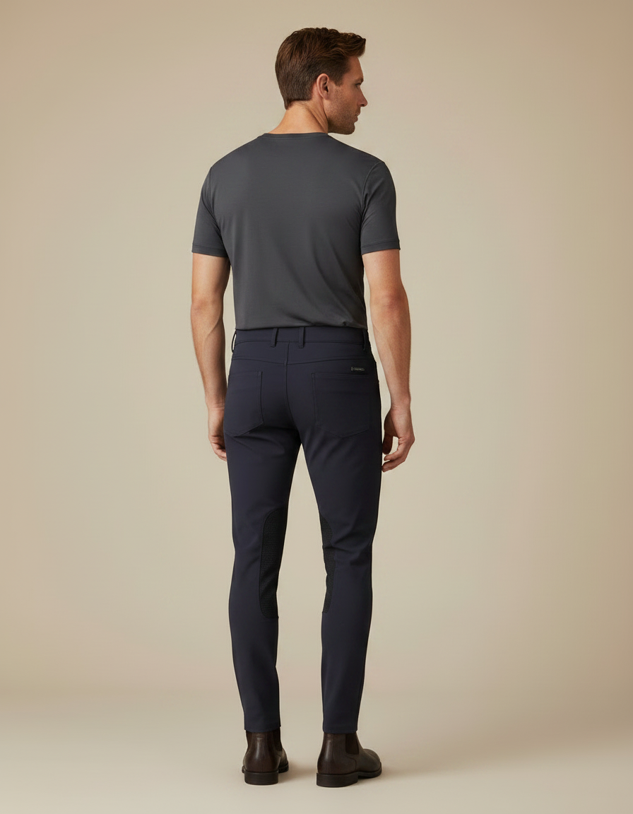 Pantalon Equitation Microfibre - Marine Polyester - vue 2