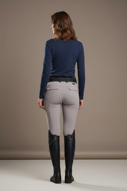 Pantalon Équitation Gris Femme Ajusté Léger Décontracté - Polyester - vue 2