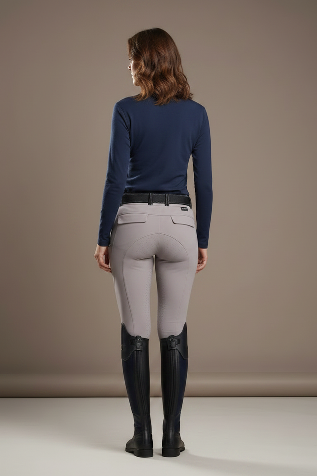 Pantalon Équitation Gris Femme Ajusté Léger Décontracté - Polyester - vue 2