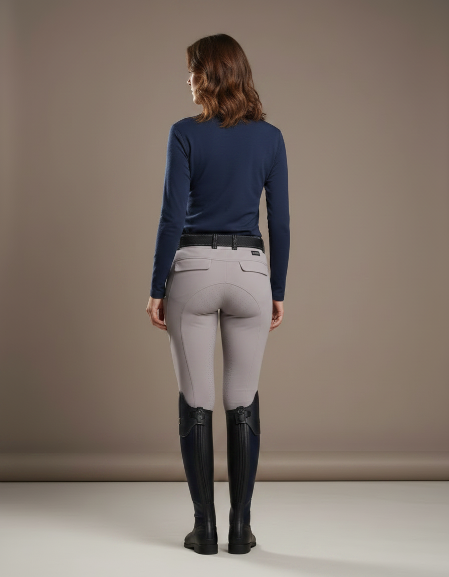 Pantalon Équitation Gris Femme Ajusté Léger Décontracté - Polyester - vue 2