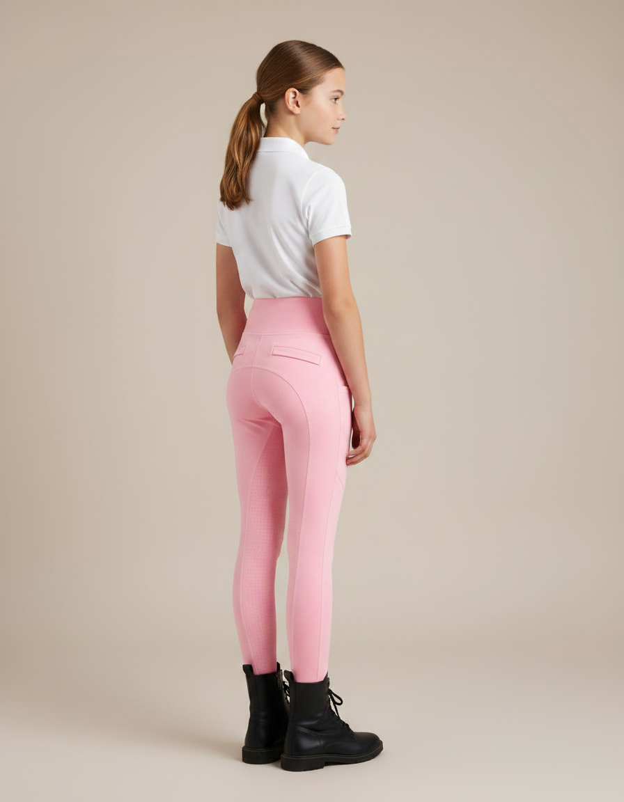 Pantalon Équitation Rose Fille Silicone Confortable Maille - vue 2