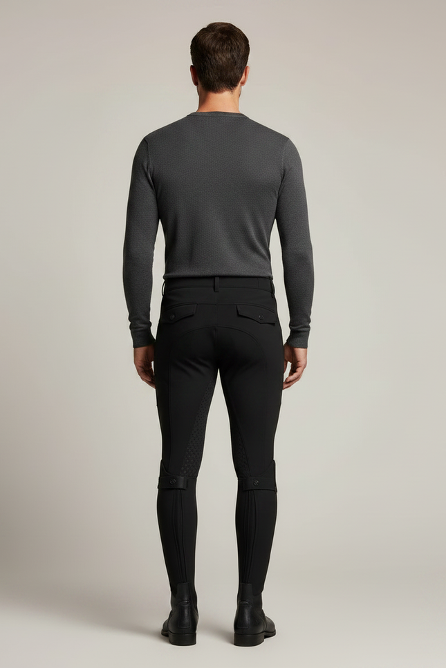 Pantalon Equitation Avec Poche Telephone - Noir Polyester - vue 2