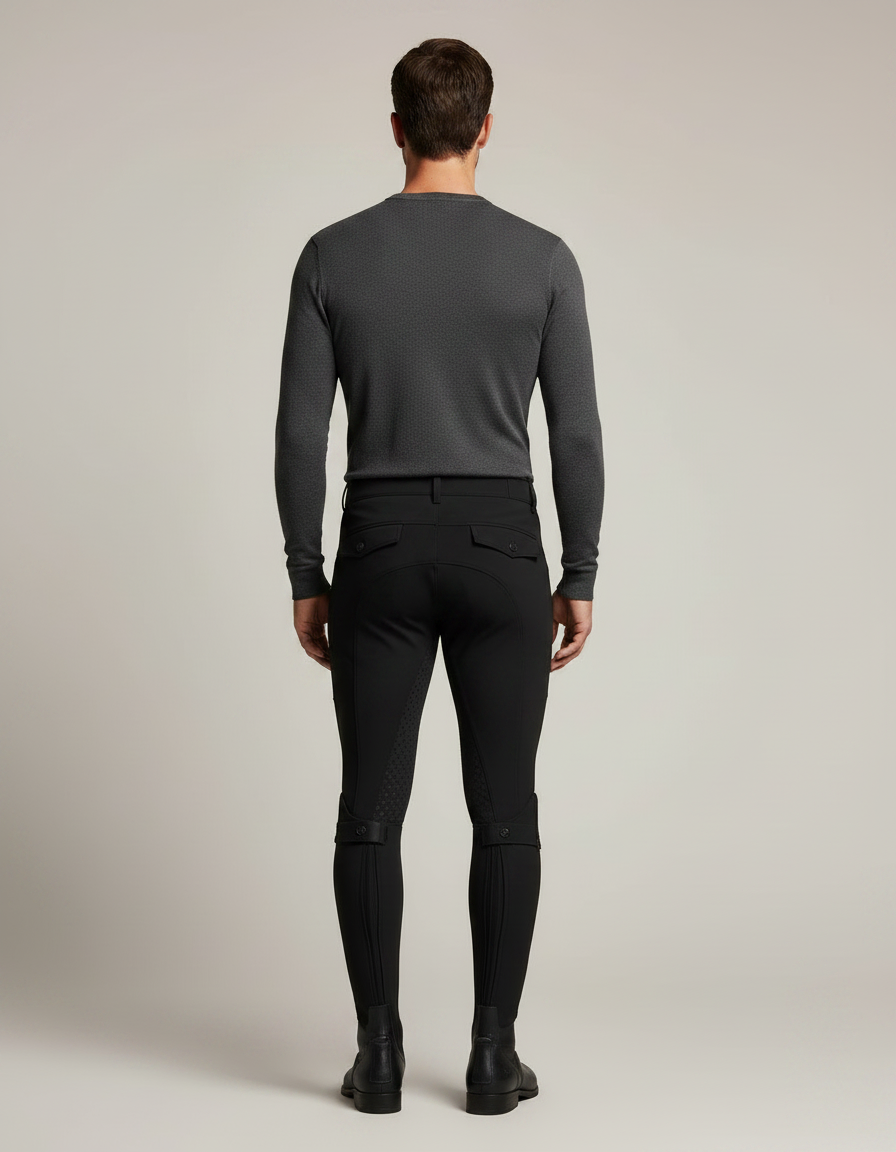 Pantalon Equitation Avec Poche Telephone - Noir Polyester - vue 2
