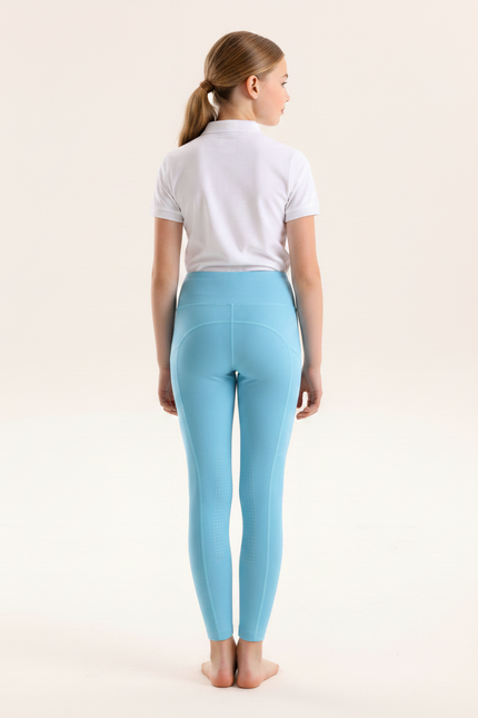 Pantalon Équitation Bleu Ciel Silicone Enfant Confortable - Polyester - vue 2