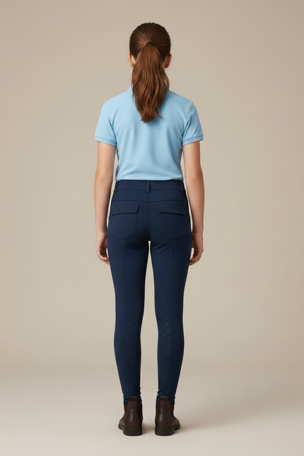 Pantalon Équitation Marine Enfant Ajusté Silicone Élégant - Polyester - vue 2