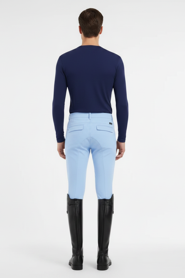 Pantalon Équitation Bleu Ciel Adhérent Homme Silicone Stretch - Polyester - vue 2