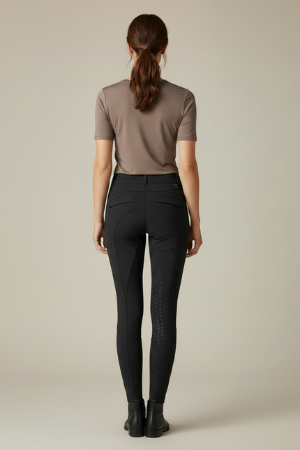 Pantalon Équitation Noir Femme Ajusté Silicone Poches - Polyester - vue 2