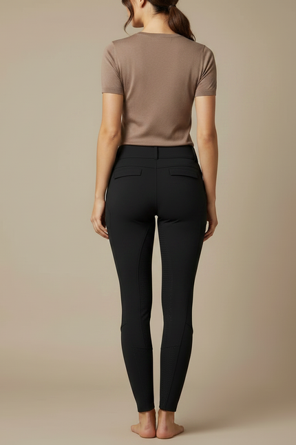 Pantalon Équitation Noir Femme Silicone Ajusté Élégant - Polyester - vue 2