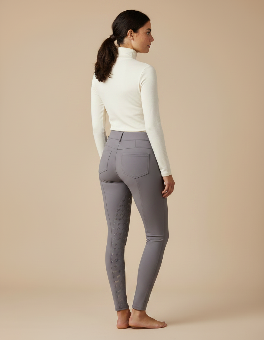 Pantalon Équitation Femme Gris Slim - Polyester - vue 2
