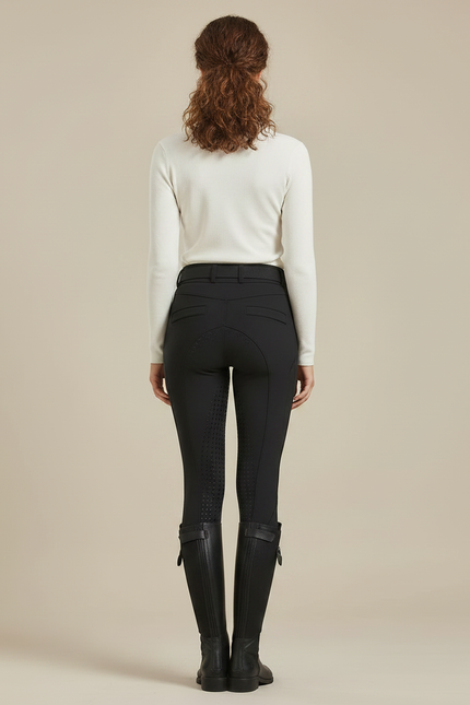 Pantalon Équitation Femme Noir Slim Hiver - Polyester - vue 2