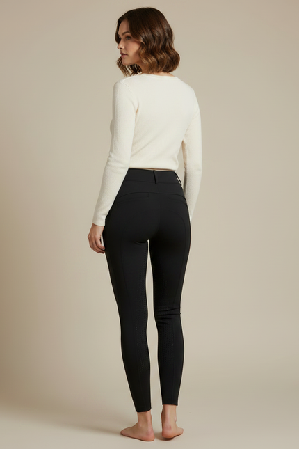 Pantalon Équitation Noir Adulte Silicone Poches Latérales - Polyester - vue 2