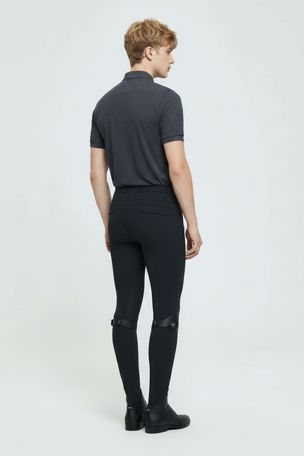 Pantalon Équitation Noir Homme Silicone Respirant Ajusté - Polyester - vue 2