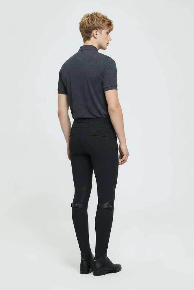 Pantalon Équitation Noir Homme Silicone Respirant Ajusté - Polyester - vue 2