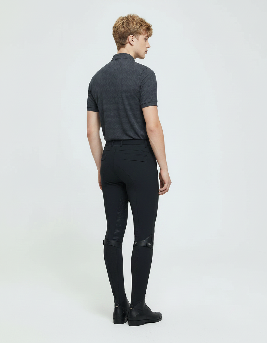 Pantalon Équitation Noir Homme Silicone Respirant Ajusté - Polyester - vue 2