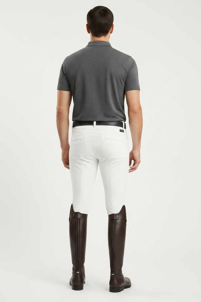 Pantalon Equitation Poche Telephone - Blanc Maille - vue 2