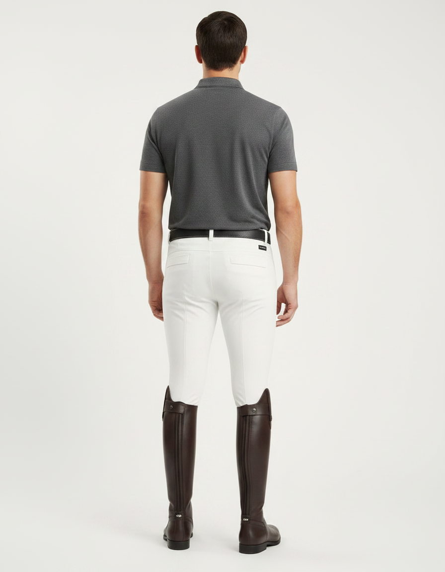 Pantalon Equitation Poche Telephone - Blanc Maille - vue 2