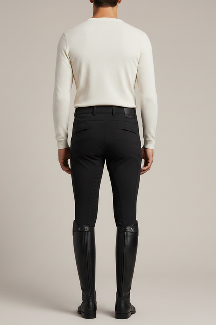 Pantalon Équitation Noir Silicone Homme Ajusté Texturé - Polyester - vue 2
