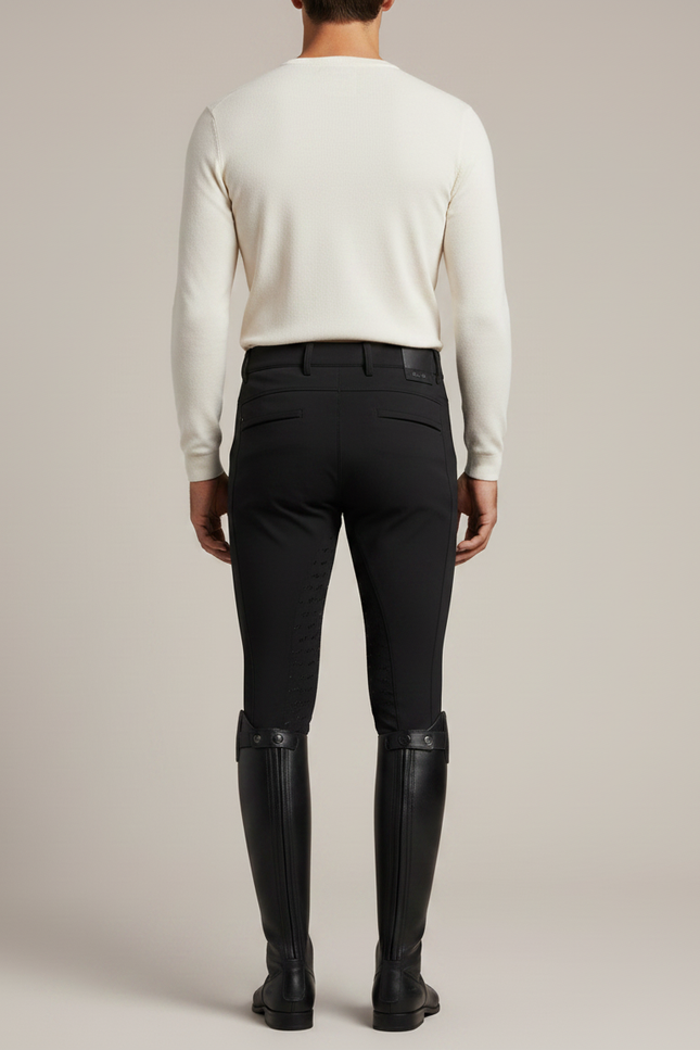 Pantalon Équitation Noir Silicone Homme Ajusté Texturé - Polyester - vue 2