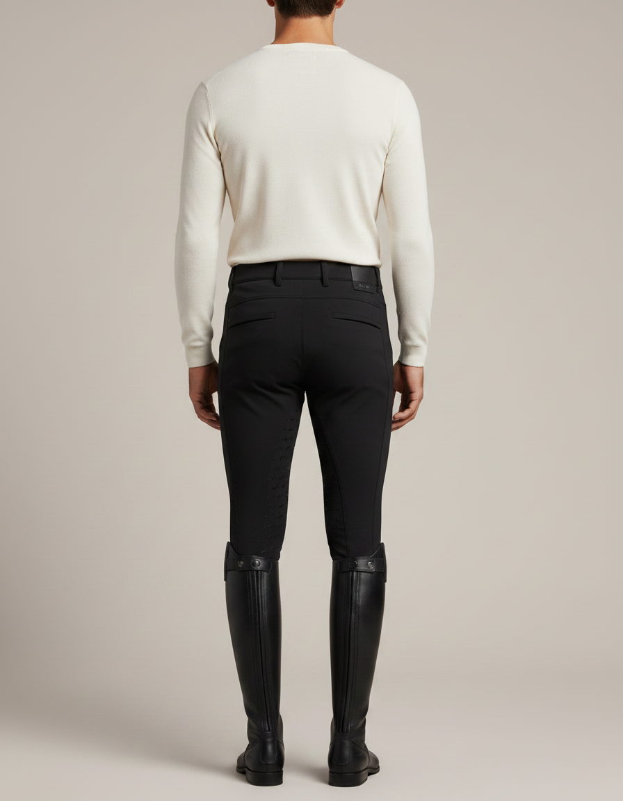 Pantalon Équitation Noir Silicone Homme Ajusté Texturé - Polyester - vue 2