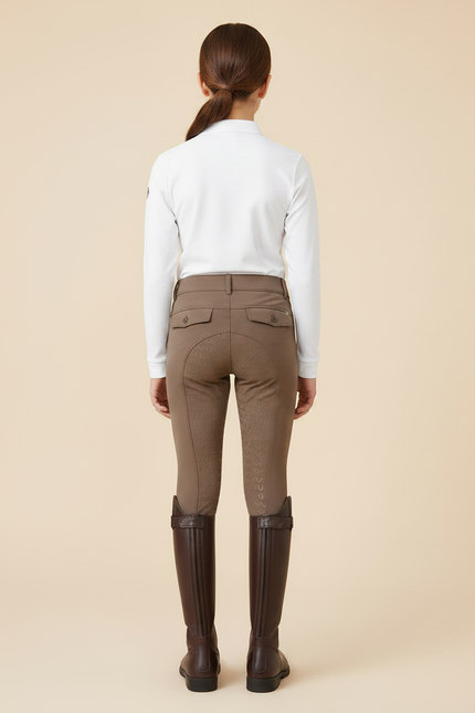 Pantalon Équitation Marron Enfant Silicone Ajusté - Polyester - vue 2