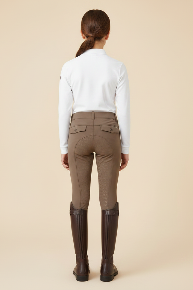 Pantalon Équitation Marron Enfant Silicone Ajusté - Polyester - vue 2