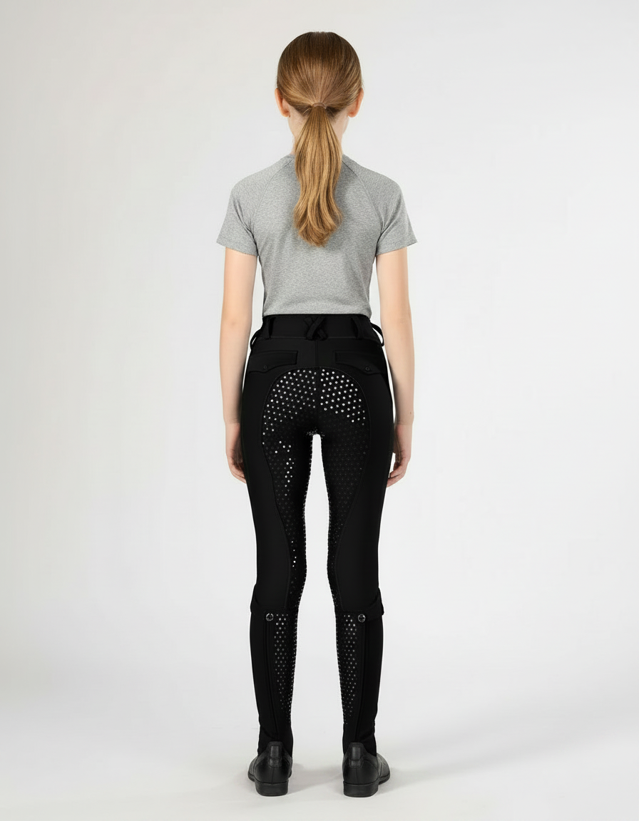 Pantalon Equitation Strass - Noir Polyester - vue 2