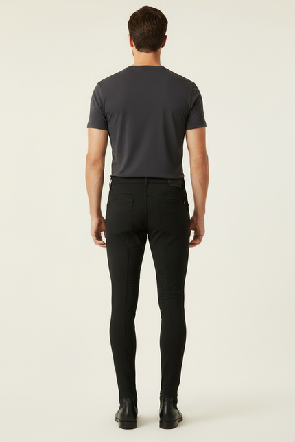 Pantalon Équitation Noir Homme Adhérent Respirant Ajusté - Polyester - vue 2
