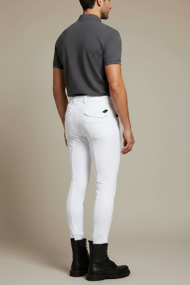Pantalon Blanc Equitation Homme - Polyester - vue 2