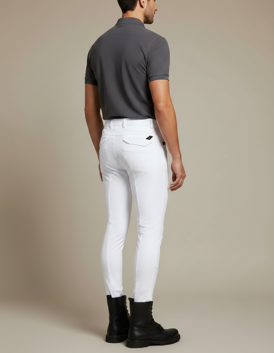 Pantalon Blanc Equitation Homme - Polyester - vue 2